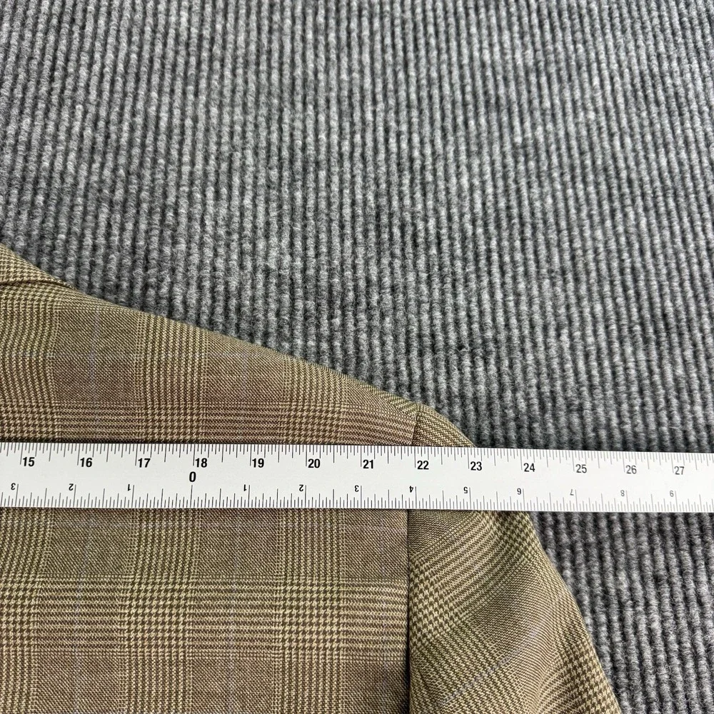 Jos A Bank Sport Coat 50L Brown Glen Plaid Windowpane Wool Blazer Classic
